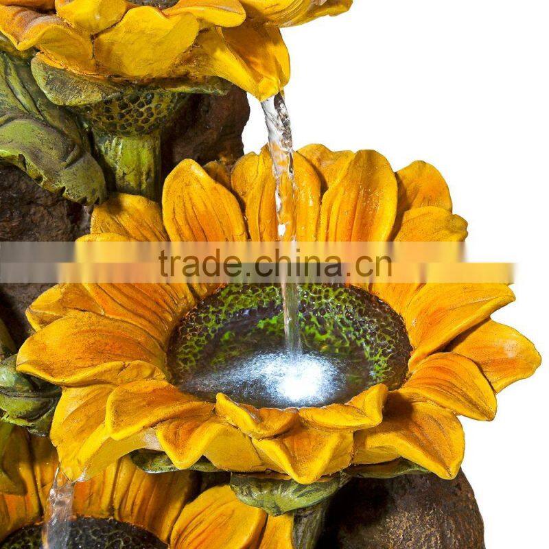 Garden Fairy with Sunflowers Handmade Fairy Garden Water Fountain