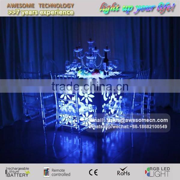 folding led wedding table with lasering pattern