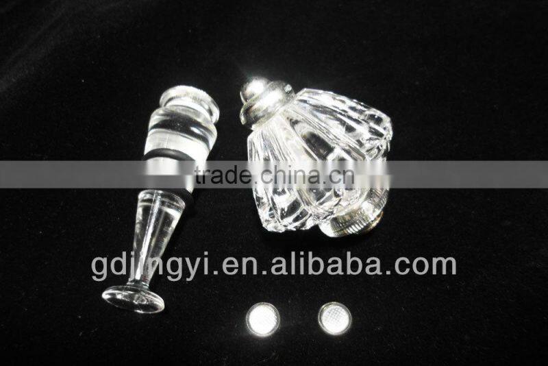 clear Acrylic wine bottle stopper with LED 7colors lighting for sale