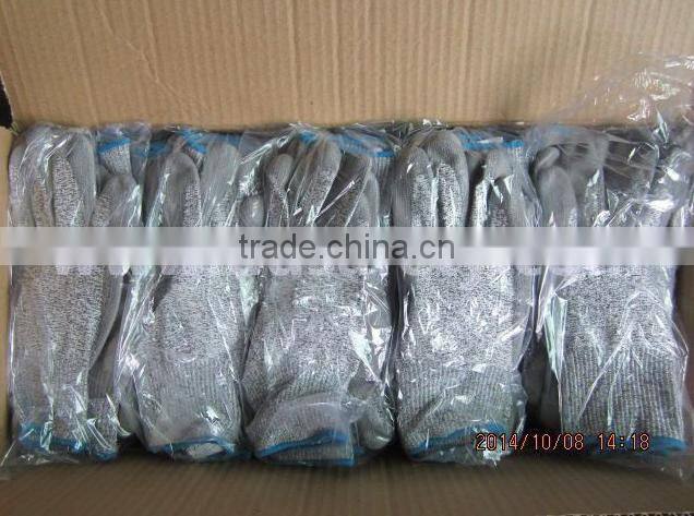 DDSAFETY 2017 13G HPPE PU Coated Safety Gloves Cut And Chemical Resistant Safety Work Gloves