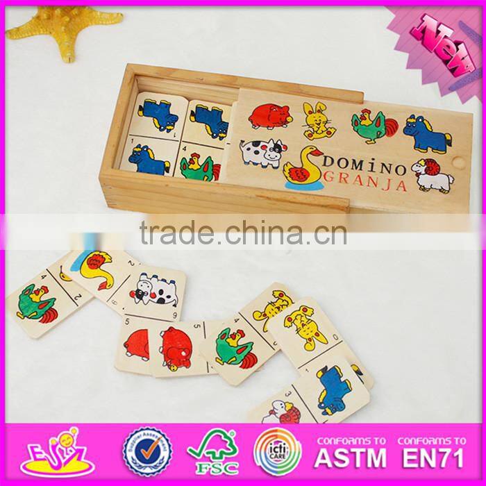 2016 top fashion educational kids wooden domino brick toy WJ277611