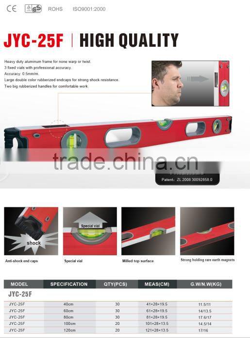 Heavy duty level with strong magnet Precision aluminium screeding spirit level