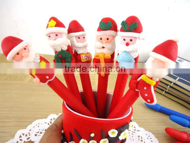 Christmas Gifts Christmas Polymer Clay Pen Wholesale Custom Logo Promotional Ballpoint Pen Cheap Polymer Clay Pen