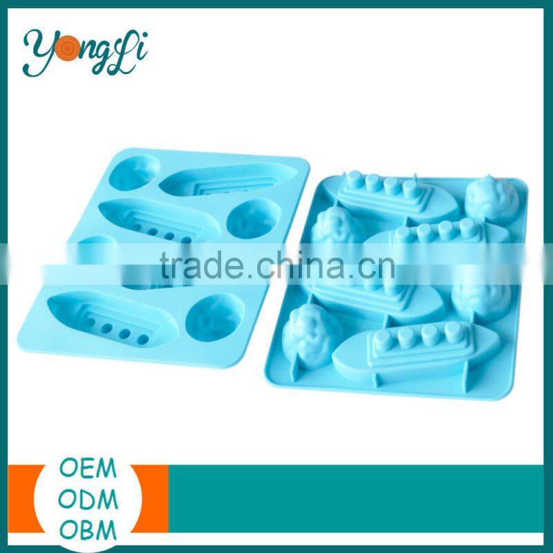 DIY Silicone Rubber Warship Shape Cake Mold Bakery Equipment