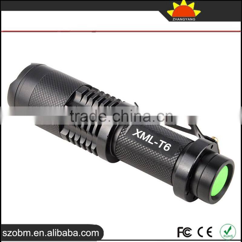 Hot sales Tactical flashlight ,XM-L T6 1000 lm Led flashlight ,Zoomable Flashlight
