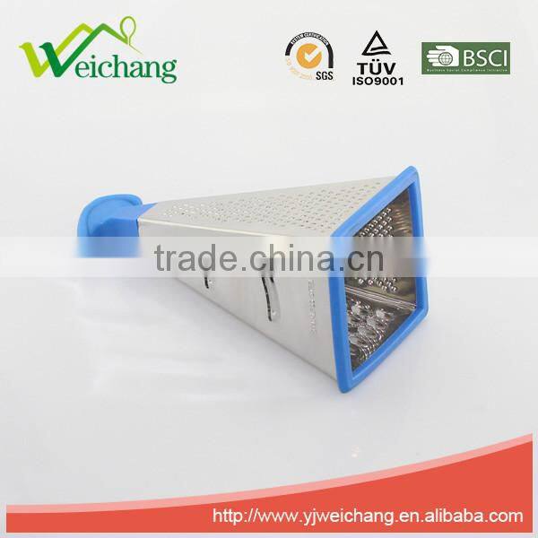 WCGT330 special TPR head vegetable kitchen graters stainless steel 3 sides grater