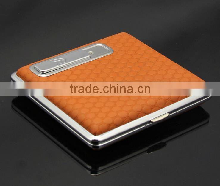 Multicolor metal cigar tin box with electronic lighter