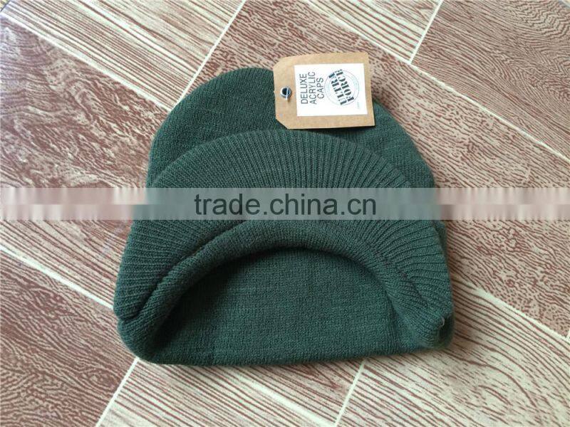 Custom Fashion Cheap Camouflage Knitted Hats With 3D Embroidery