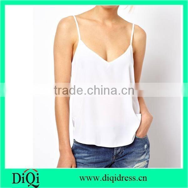 ladies ivory v neck cami tank tops