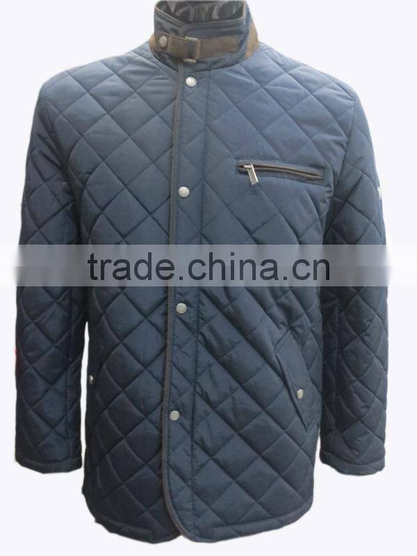 Winter fashion male diamond quilted coat