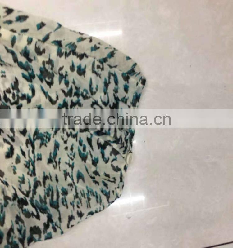 2017 latest fashionable ladies leopard print chiffion blouse