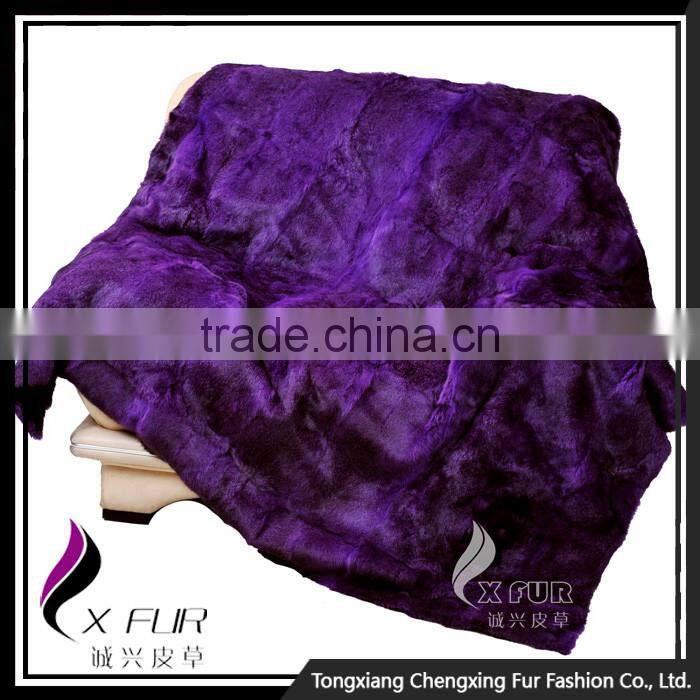 CX-D-08B Alibaba Express Hand Made Real Rabbit Fur Carpet
