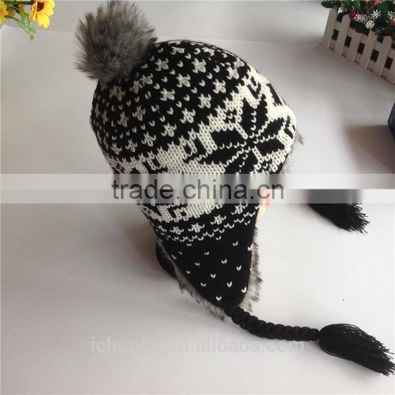 fashion windproof soft & warm cute girls winter hats in differ colors