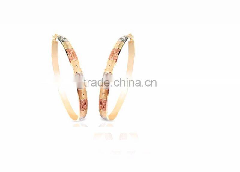 Latest 20mm Diamond cut 3 tone bangles earring