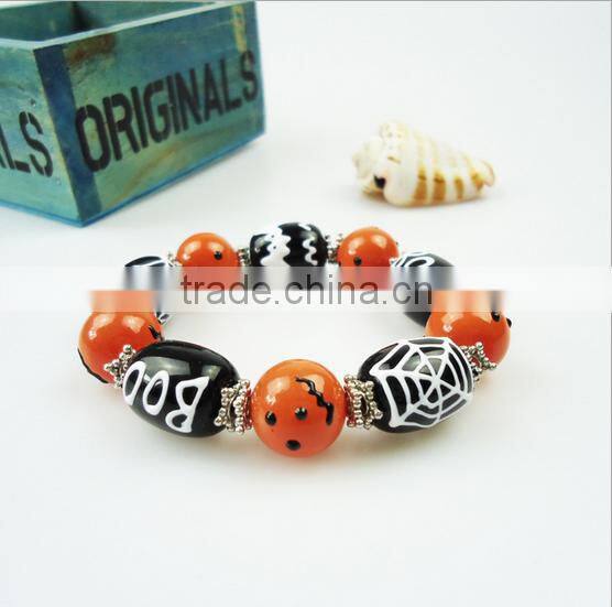 Diy pumpkin lamp black lace braided bracelets cheap pumpkin lamp design lace bracelets for Halloween promotion gifts