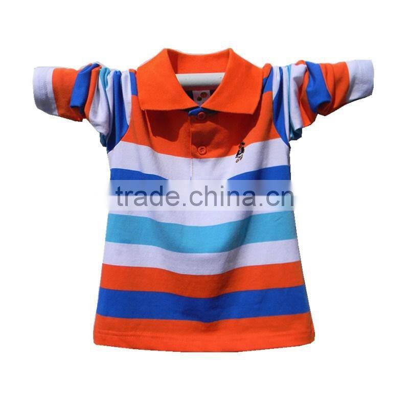 kids clothes long sleeve polo shirt high quality cotton fashion stripe kids polo shirt for children