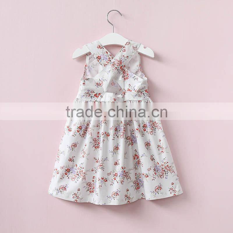 Lastest Designs Baby Cotton Frocks Girl Floral Patterns Printed Dress Girls Party Birthday Dresses Clothes Wear