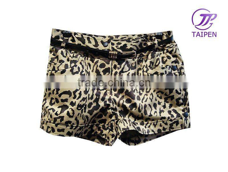 Fashion Korean Lady's Short Pants Lady Leopard Print Trousers Cutting Shorts For Women