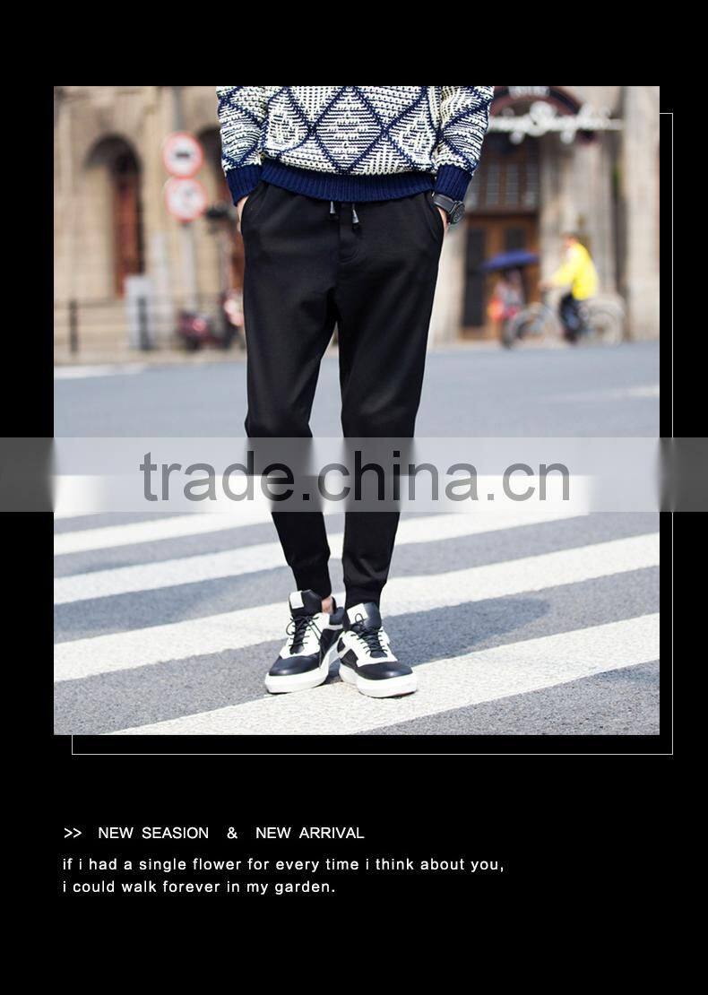 2017 100% cotton swea jogger pants plain printing autumn winter sport pants men
