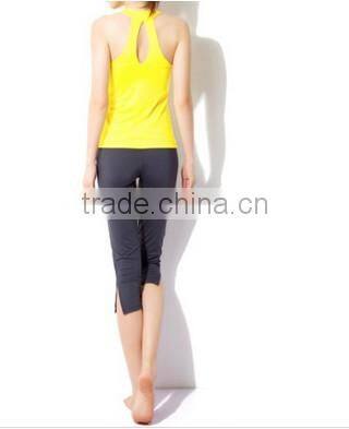 Yellow Women Aerobics Pant Yoga Clothing Body Building sport wear