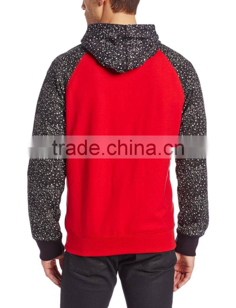 custom mens long sleeve heather contrast two color sports hoodies /sweatshirts HS00158