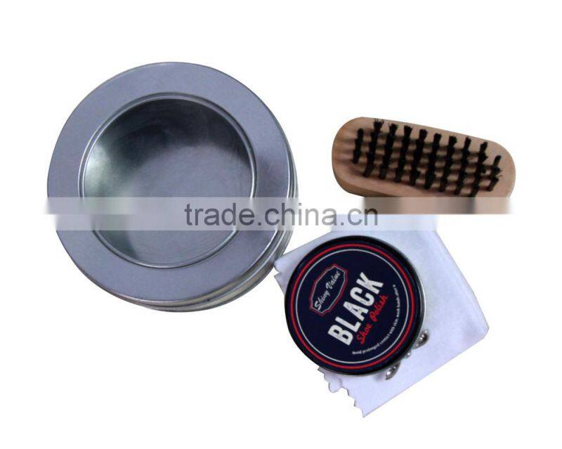 Travel type shoe care usage tin box shoe shine kit