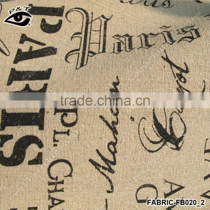 Vintage canvas textile cotton Retro Paris Style Letter Printed Canvas Fabric Linen&Cotton Fabric Household DIY Patchwork Textile