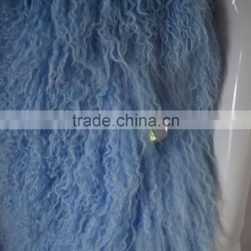 SJ036-02 Customized Size Real Genuine Sheep Fur Vest / Lamb Fur Over Coat For Winter