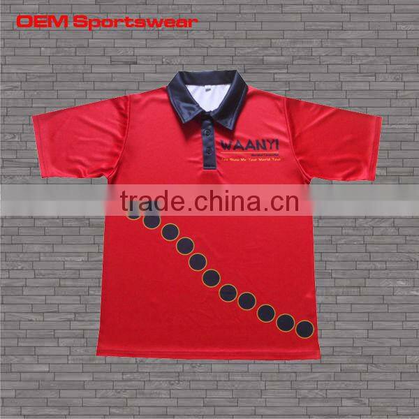 Dye sublimated blue womens polo shirts with custom logo