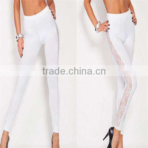 Women Lace Sexy Leggings Skinny Stretch Summer Trousers Casual Pencil Long Pants