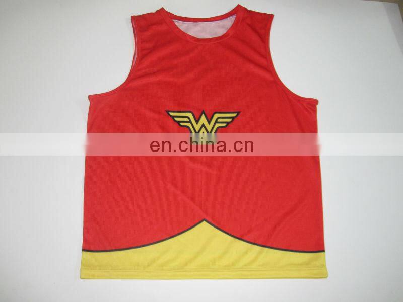 Runtowell sublimation custom design running vest / dry wick running shirts / dri fit running shirts