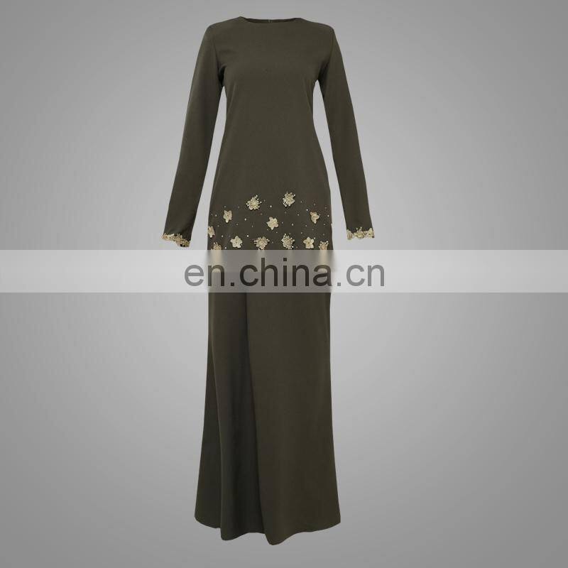 High Quality Newest Models Abaya Beautiful Embellished Malaysia Fashion Baju Kurung Muslim Women Dress