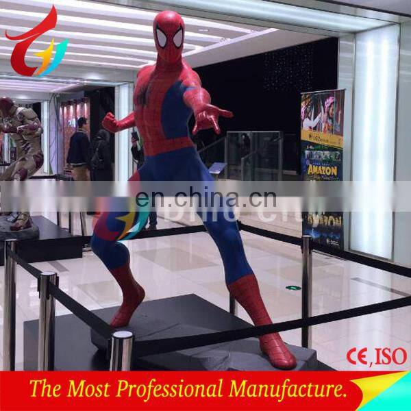 Outdoor decoration life size fiberlgass superhero Spiderman statue