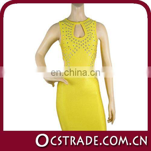 2014 wholesale high quality welcome faction yellow evening dress