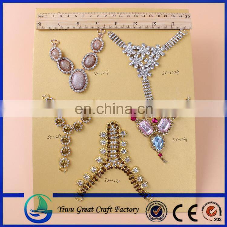 GREEN color acrylic rhinestones shoe accessories chain crystal jewelry chain for sanda