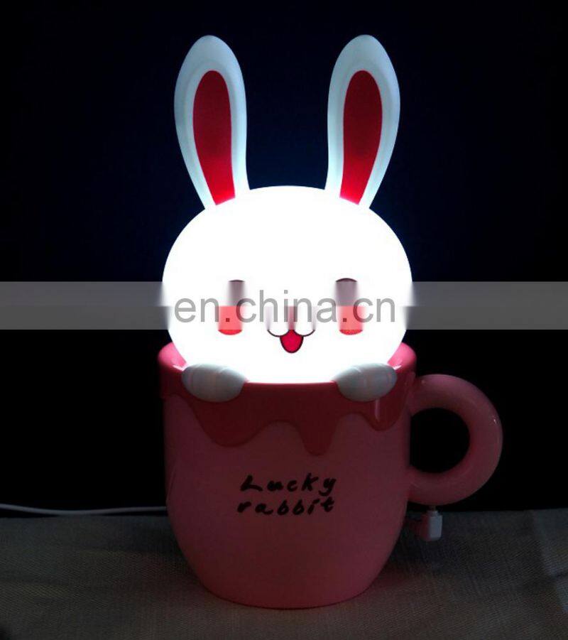 Hot sale USB rechargeable Cup Cartoon Table Lamp usb charger table lamp funky table lamps