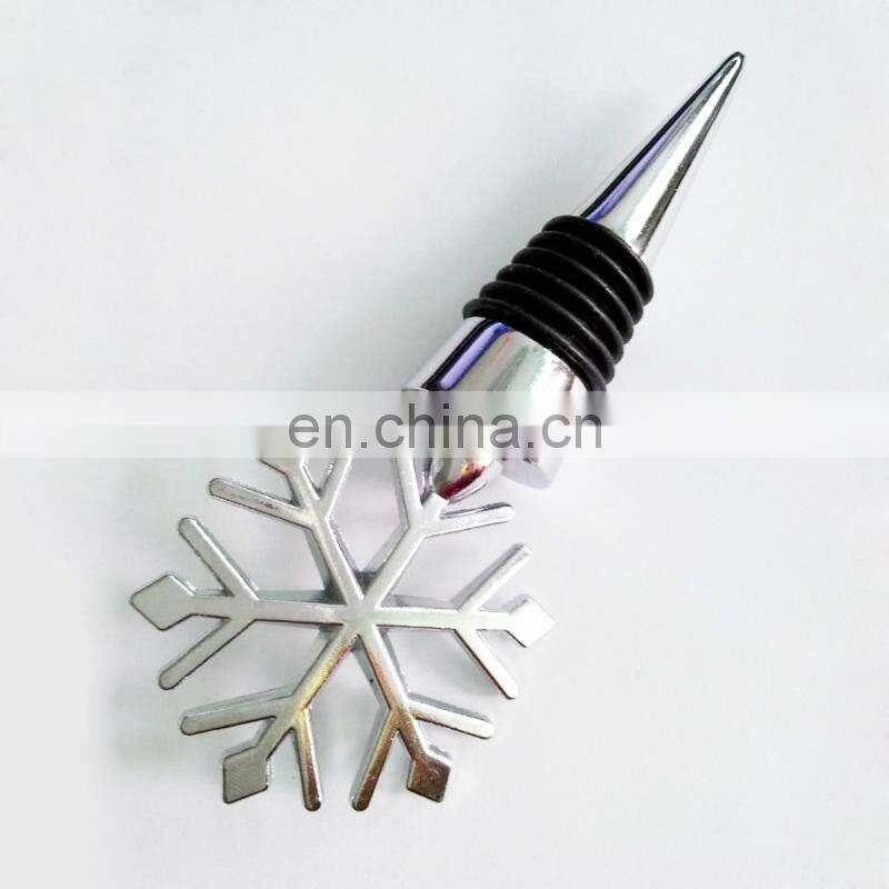 Christmas gift Zinc Alloy Wine Bottle Stopper Snow Shape Wine Bottle Stopper for Wedding Supplies