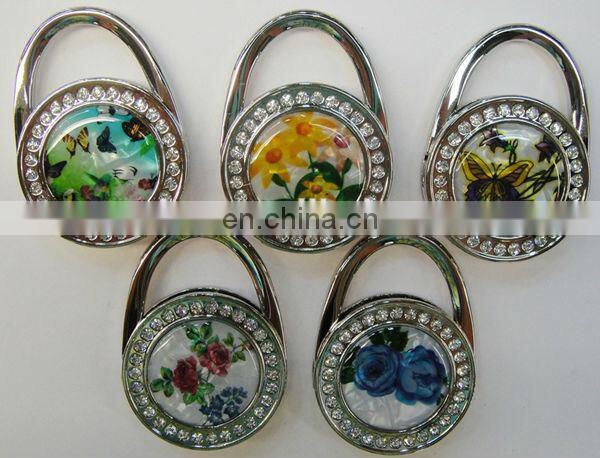 beautifull Flower shape bag hanger Blank colouful Hook, Blank custom bag hanger & purse hangers