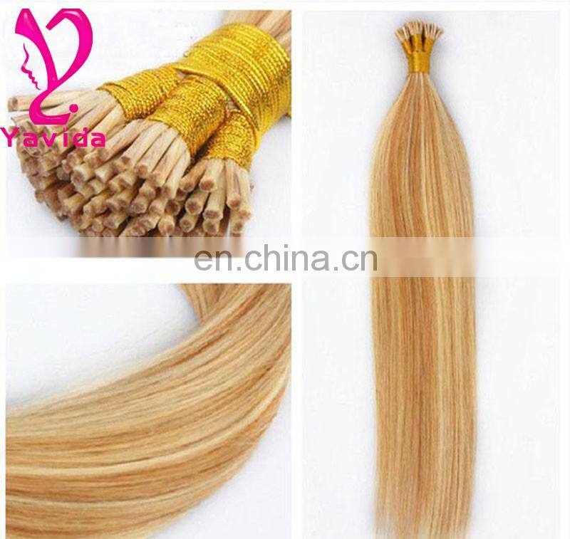 High quality Perfect blonde euro i tip human hair remy hair extensions wholesale hair
