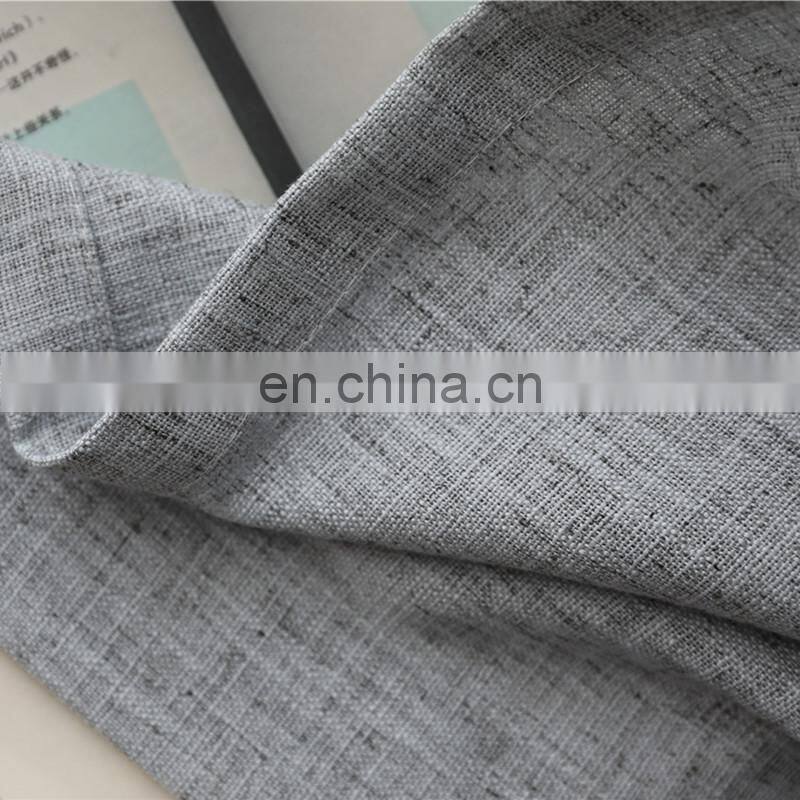 Polyester linen look semi-blackout simple solid color plain curtain fabric