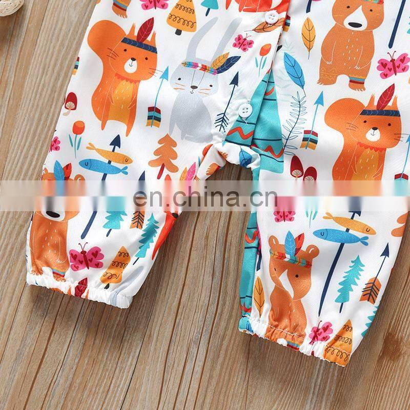 0-24M Newborn Kids Baby Girls lace Sleeveless Cotton Romper zoo fox Cartoon Jumpsuits Cute Lovely Outfits Clothes