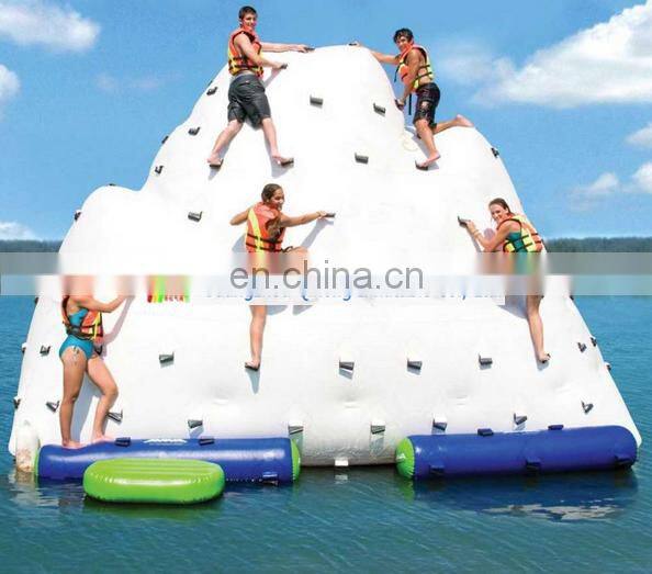 2016 PVC inflatable water rock iceberg climbing wall for water park sports