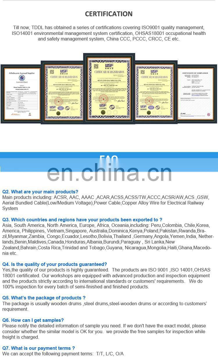 ACSR Aluminum Conductor ASTM B 232 CABLE