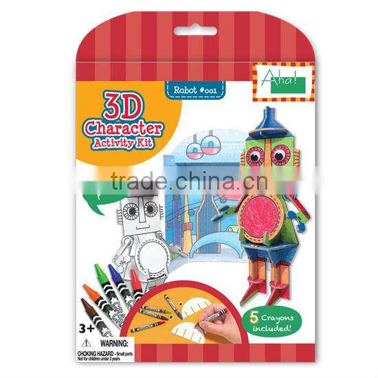 DIY Kids toy Educational toy 3D Paper Character Robot Activity Kit 3d Puzzle