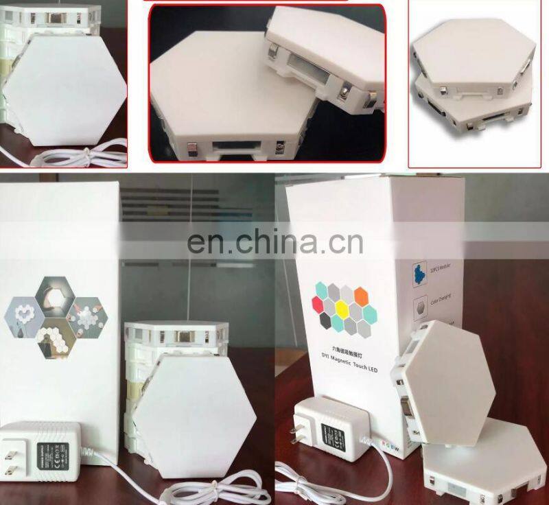 2020 amazon DIY hexagon light electronics touch sensor wall decorative hexagon honeycomb Quantum led modular light