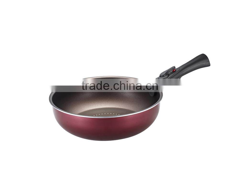 Detachable handle deep fry pan