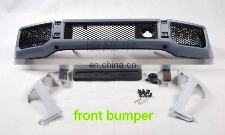 Hot body kits for G class G550 G450 G350 G320 to G63 auto parts front bumper front lip rear bumper over fenders full set