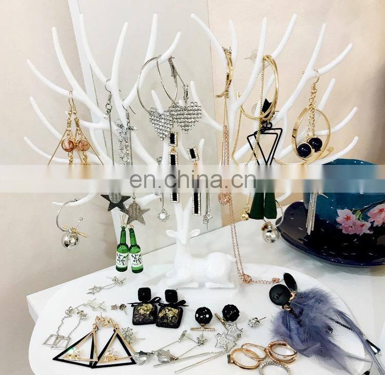 Jewelry Necklace Earrings Rings Deer Display