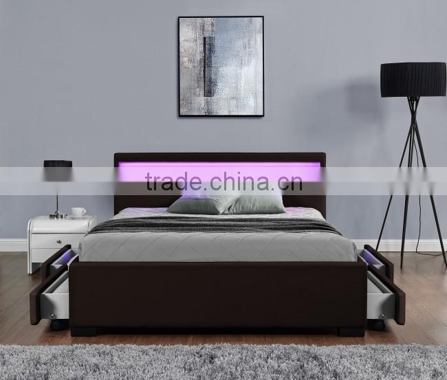 Modern Design Wood Double Bed Designs With Box