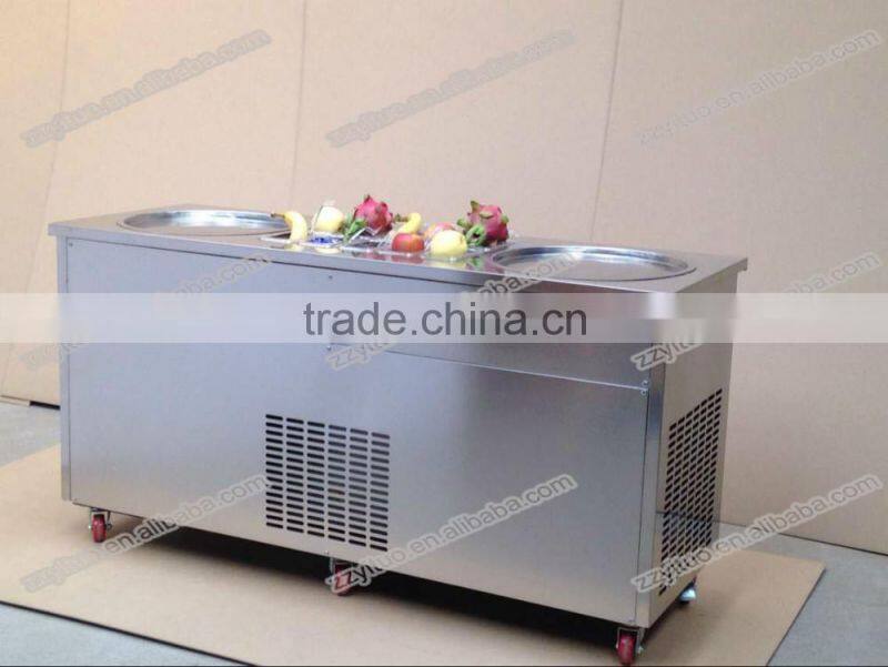 New Design Popular Double Plat pans Ice Cream Cold Plate Machine